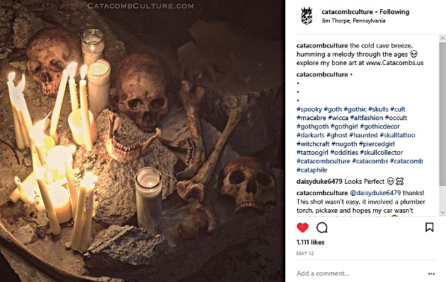 Bone art by artist Jeremy Ciliberto (Photo from the Catacomb Culture Instagram page)