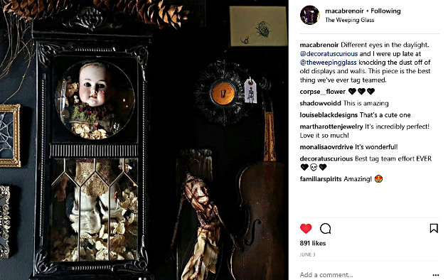 A peek at Macabre Noir's creativity (Photo from the Macabre Noir Instagram page)