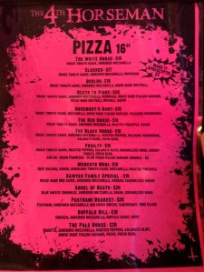 A look at The 4th Horseman menu for your viewing pleasure