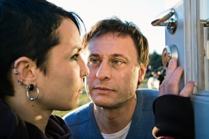Noomi Rapace as Lisbeth Salander and Michael Nyqvist as Mikael Blomkvist in the Swedish film adaption of "The Girl with the Dragon Tattoo"
