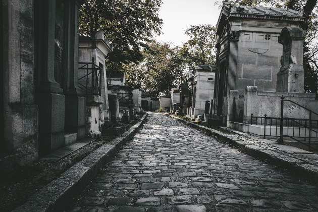 Père Lachaise Cemetery in Paris, France, has 14 bat figures hidden in various places throughout the grounds and some believe the grave the original Dracula was transported to is located here 