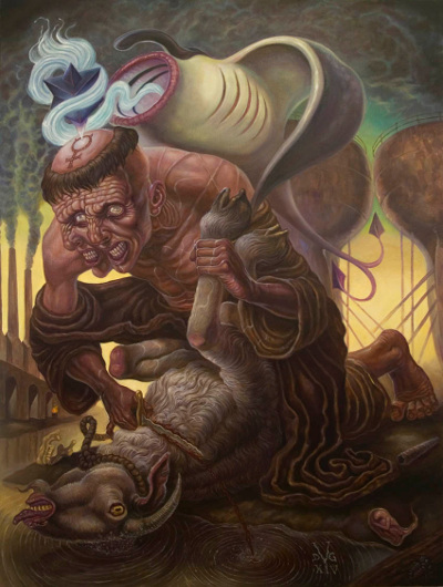 "Poor Worm, Though Art Infected" dark art by David Van Gough