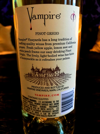 Vampire Pinot Grigio Wine
