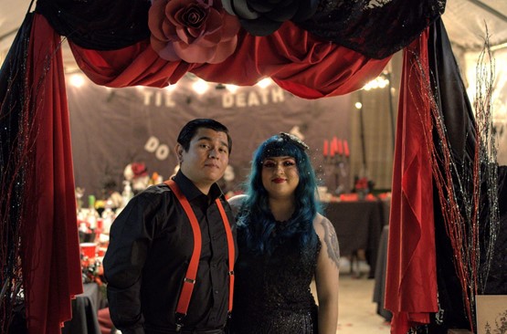 Halloween-inspired wedding (Photo courtesy of Mrs. and Mr. ScaredieCat Vasquez)
