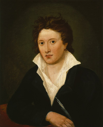 Portrait of Percy Bysshe Shelley by Amelia Curran circa 1819