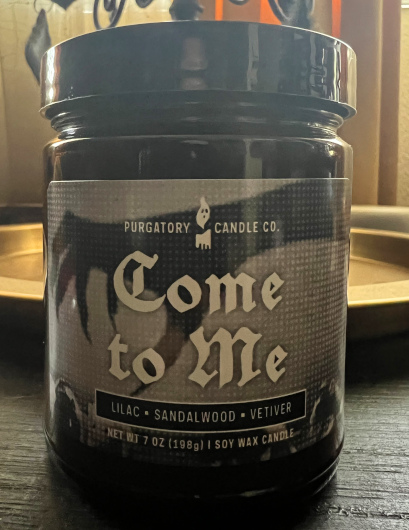 Come to Me candle from Purgatory Candle Co