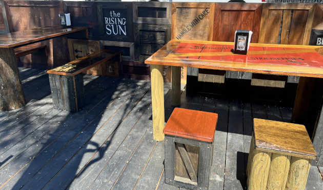 Patio dining at The Rising Sun Café & Bistro in Los Angeles