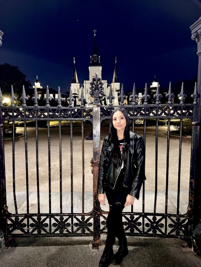 Vamp Jenn at the gates of Jackson Square