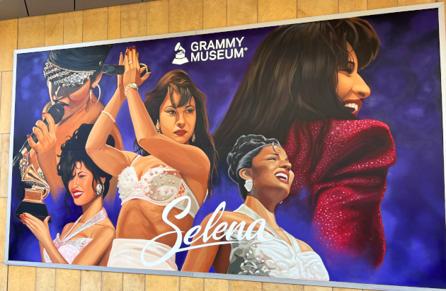 Selena mural by artist Mister Toledo displayed on the exterior of the Grammy Museum