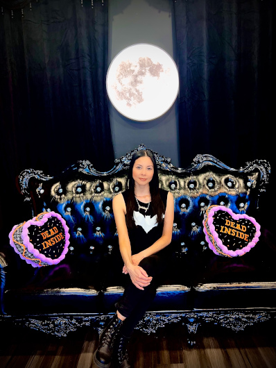 Vamp Jenn at the Black Moon Cosmetics boutique in Burbank, CA