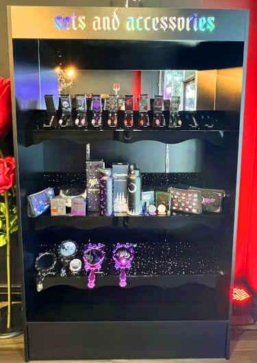 Products at the Black Moon Cosmetics boutique