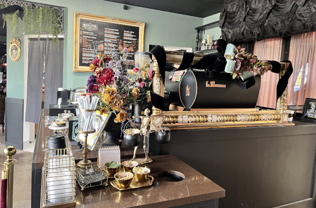 Ordering area inside Burnt Umber Coffee and Tea Room