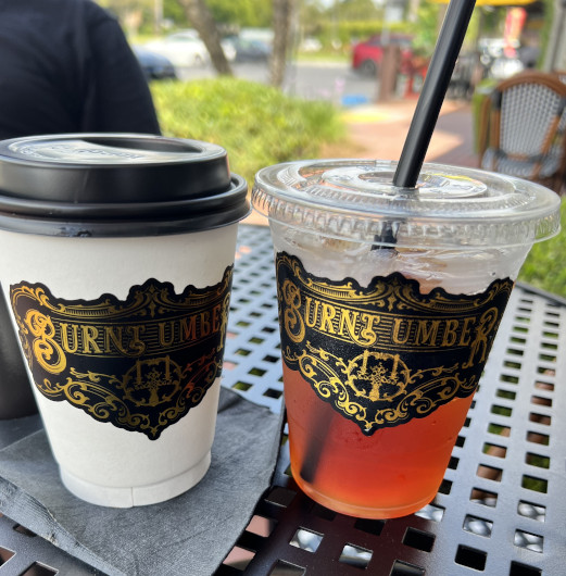 Drinks from Burnt Umber Coffee & Tea Room